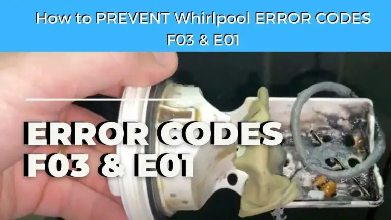 Whirlpool Washer E01 F03 Troubleshooting