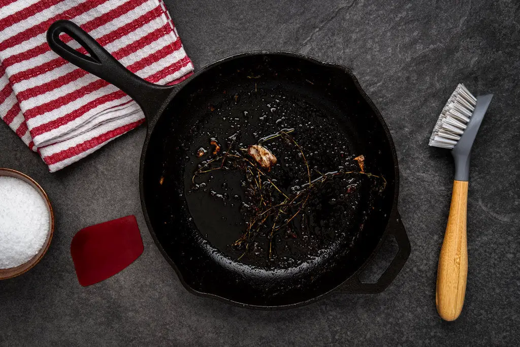 How to Clean Black Residue off Cast Iron Skillet